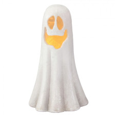 Bílá plastová halloweenská dekorace duch_3