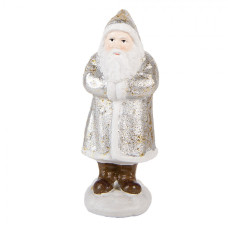 Plastová vánoční dekorace Santa Claus stříbrná – 7x7x16 cm