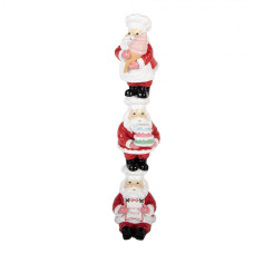 Červená plastová vánoční dekorace Santa Claus – 12x14x52 cm