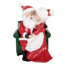Červená plastová vánoční dekorace Santa Claus – 15x17x20 cm