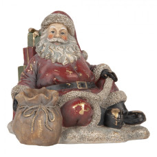 Červená plastová vánoční dekorace Santa Claus – 23x19x19 cm