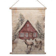 Béžová textilní nástěnná tapiserie – 55x3x75 cm