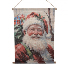 Červená textilní nástěnná tapiserie – 55x3x75 cm