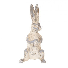 Béžová plastová dekorativní figurka králík – 8x9x17 cm