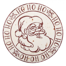 Bílá kovová dekorativní cedule Santa Claus – 40x1 cm