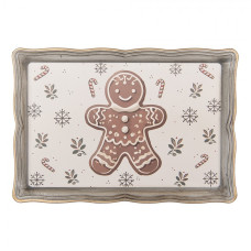 Béžový plastový podnos Classic Gingerbread Magic – 31x22x2 cm