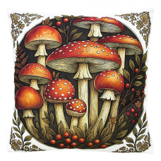 Béžový dekorativní polštář houby – 45x45 cm_2