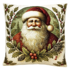 Béžový dekorativní polštář Santa Claus – 45x45 cm
