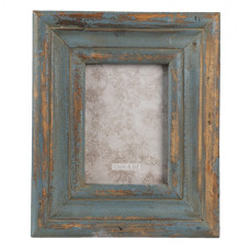 Šedo modro hnědý dřevěný fotorámeček – 18x24 cm