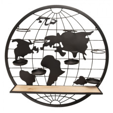 Nástěnná kulatá polička World – 70x14 cm