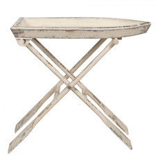 Rozkládací dřevěný stůl v designu pramice s pádly – 70x39x64 cm