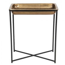 Vintage odkládací stolek ve zlatém provedení Adrianus – 53x54x62 cm