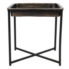 Vintage odkládací stolek s měděným provedením Adrianus – 38x29x42 cm