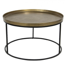 Černo-zlatý kovový odkládací stolek Nicoline – 70x41 cm