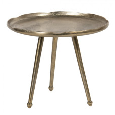 Odkládací stolek zlatý s vlnitým okrajem Noa – 69x52 cm