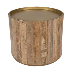 Hnědo-bronzový antik  dřevěný odkládací stolek  Eilert – 57x48 cm
