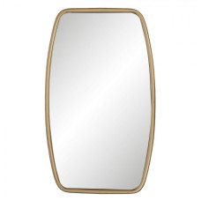 Nástěnné zrcadlo se zlatým kovovým rámem – 35x3x60 cm