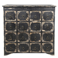 Černá antik dřevěná komoda se šuplíčky Annemarije – 96x40x94 cm