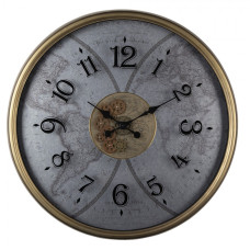 Nástěnné hodiny Bartje s mapou světa – 80x10 cm