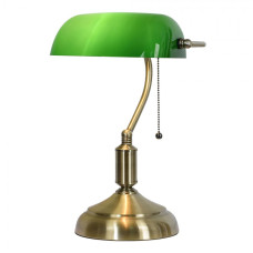 Stolní lampa se zeleným skleněným stínidlem GreenBank – 27x17x41 cm