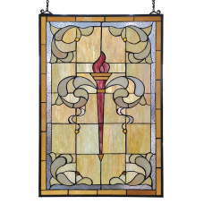 Vitrážový panel Tiffany Flambeau – 50x1x78 cm