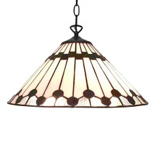 Závěsná lampa Tiffany White, Brown 40 cm E27/max 1*60W – 40 cm