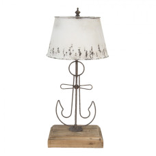 Krémová antik stolní lampa s kotvou a kovovým stínidlem – 35x79 cm