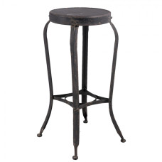 Kovová černá barová stolička s patinou – 37x37x72 cm