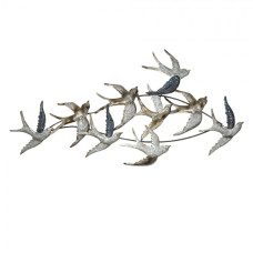 Nástěnné kovové hejno ptáků – 116x6x62 cm