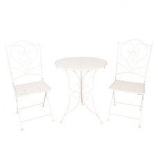 Set zahradního kovového nábytku Richelle – 60x70 / 40x40x92 cm