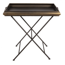 Zlato hnědý kovový odkládací stolek Zurie – 66x40x61 cm