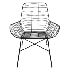 Černá kovová jídelní židle / křeslo Sofie – 67x63x78 cm