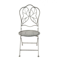 Šedá antik skládací židle – 40x47x93 cm