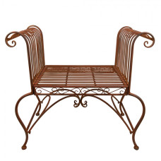 Hnědo-rezavá kovová dekorační zahradní židle – 76x41x71 cm