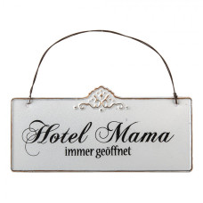 Plechová nástěnná cedule Mama Hotel