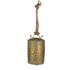 Zlatý kovový závěsný zvonek – 12x17 cm