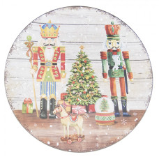 Plastový vánoční kulatý podnos/talíř s Louskáčky – 40x1 cm