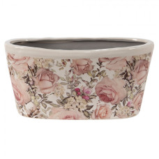 Keramický obal na květináč s růžemi Roses I – 27x13x14 cm
