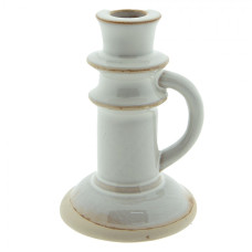 Béžový porcelánový svícen na úzkou svíčku Gerjen – 10x14 cm