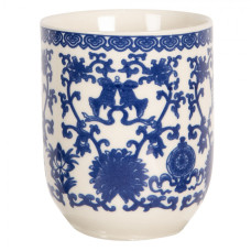 Porcelánový kalíšek na čaj s modrými ornamenty- ∅ 6*8 cm / 0,1L – 100 ml