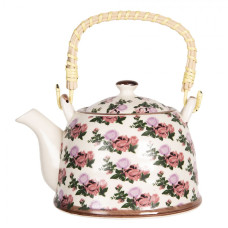 Porcelánová konvice na čaj s motivem růží – 800 ml