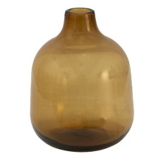 Hnědá skleněná dekorační váza – 10x13 cm