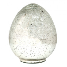 Stříbrné dekorativní vejce s popraskanou strukturou – 15x15x20 cm