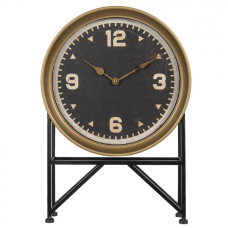 Stolní vintage hodiny se zlatým rámem Stefanus – 35x8x53 cm
