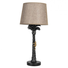 Černá stolní lampa Palma s hnědým stínidlem – 27x54 cm