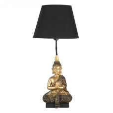 Zlato černá stolní lampa s Buddhou