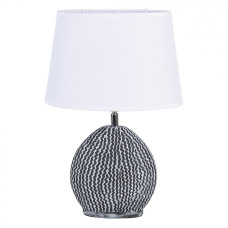 Bílo šedivá stolní lampa Marianne s bílým stínidlem – 26x19x38 E27/max 1x60W