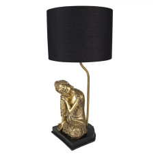 Černo-zlatá stolní lampa Buddha gold – 26x54 cm