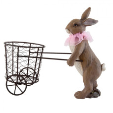 Dekorace  Zajíc s košíčkem – 31x14x26 cm