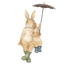 Dekorace sedící králíci pod deštníkem – 10x9x19 cm